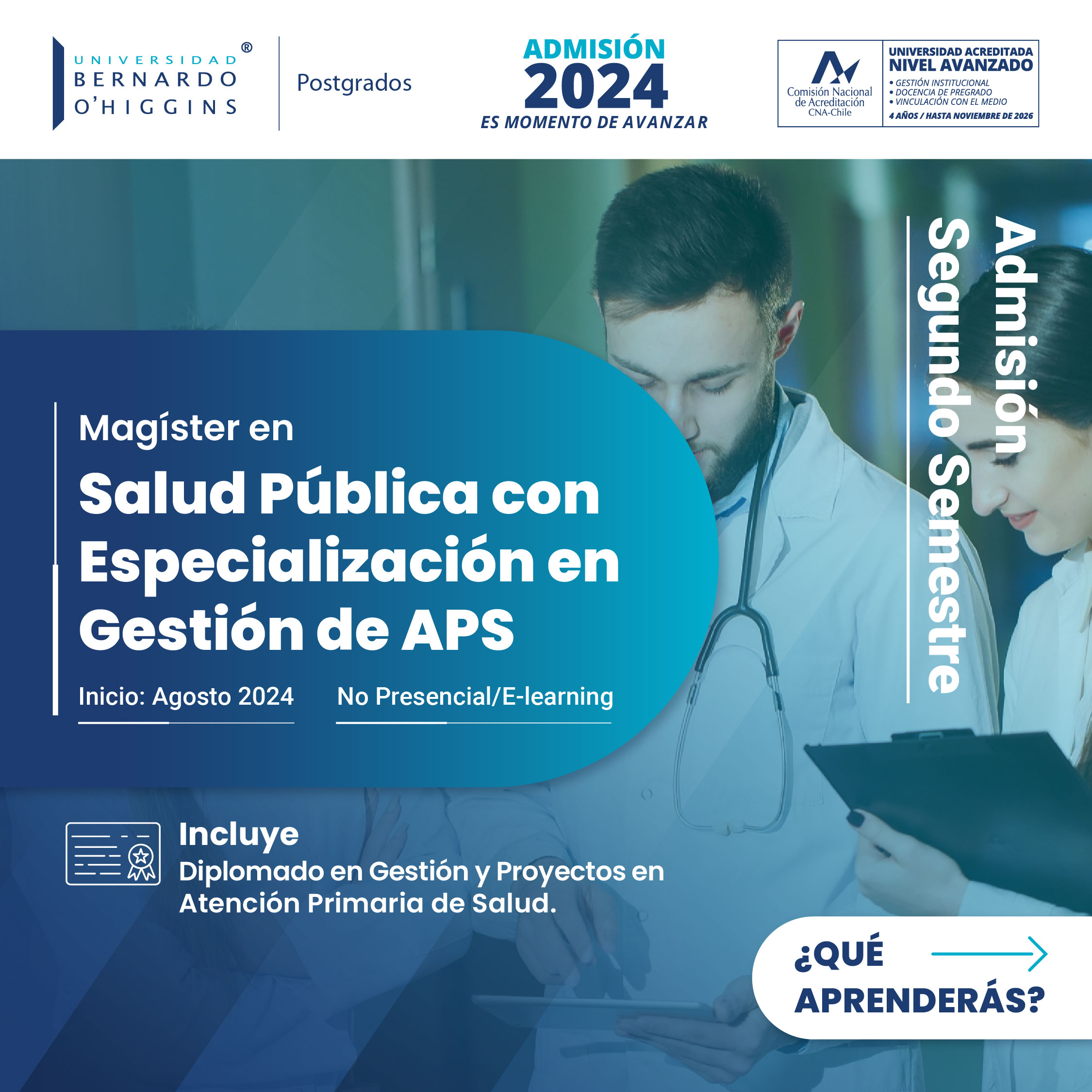 Magíster en Salud Pública con especialización en gestión APS